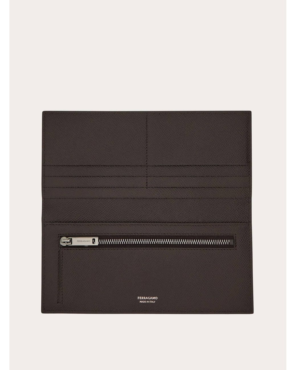 Ferragamo Brown Gancini Organizer Wallet for men