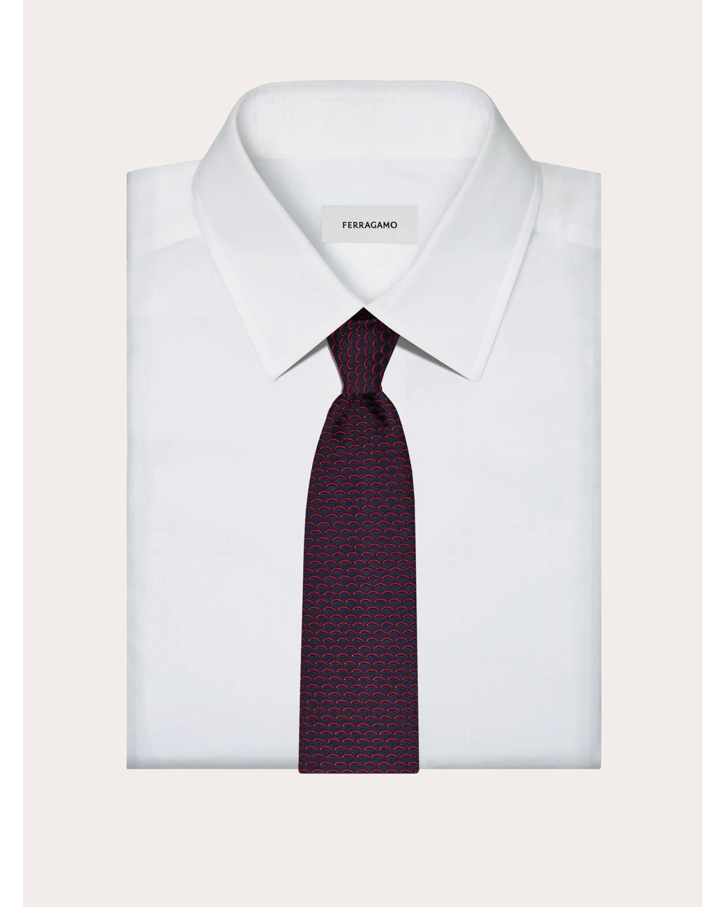 Ferragamo Purple Archi Print Silk Tie for men