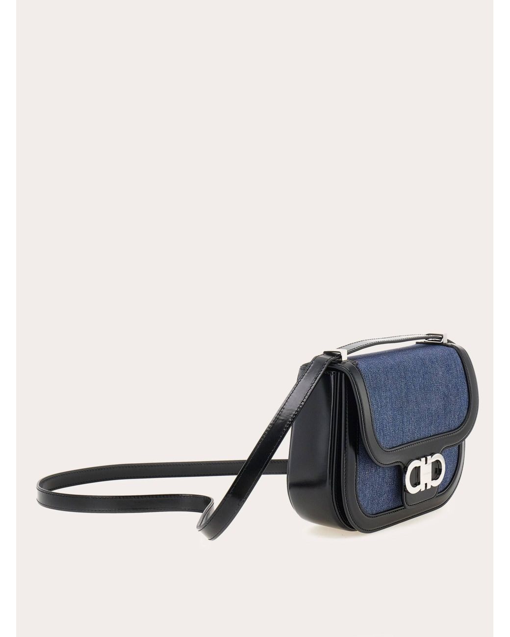 Ferragamo Blue Double Gancini Crossbody Bag (Xs)
