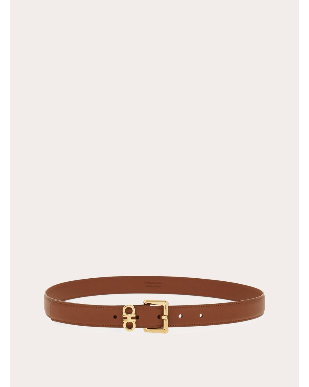 Ferragamo White Double Gancini Fixed Belt