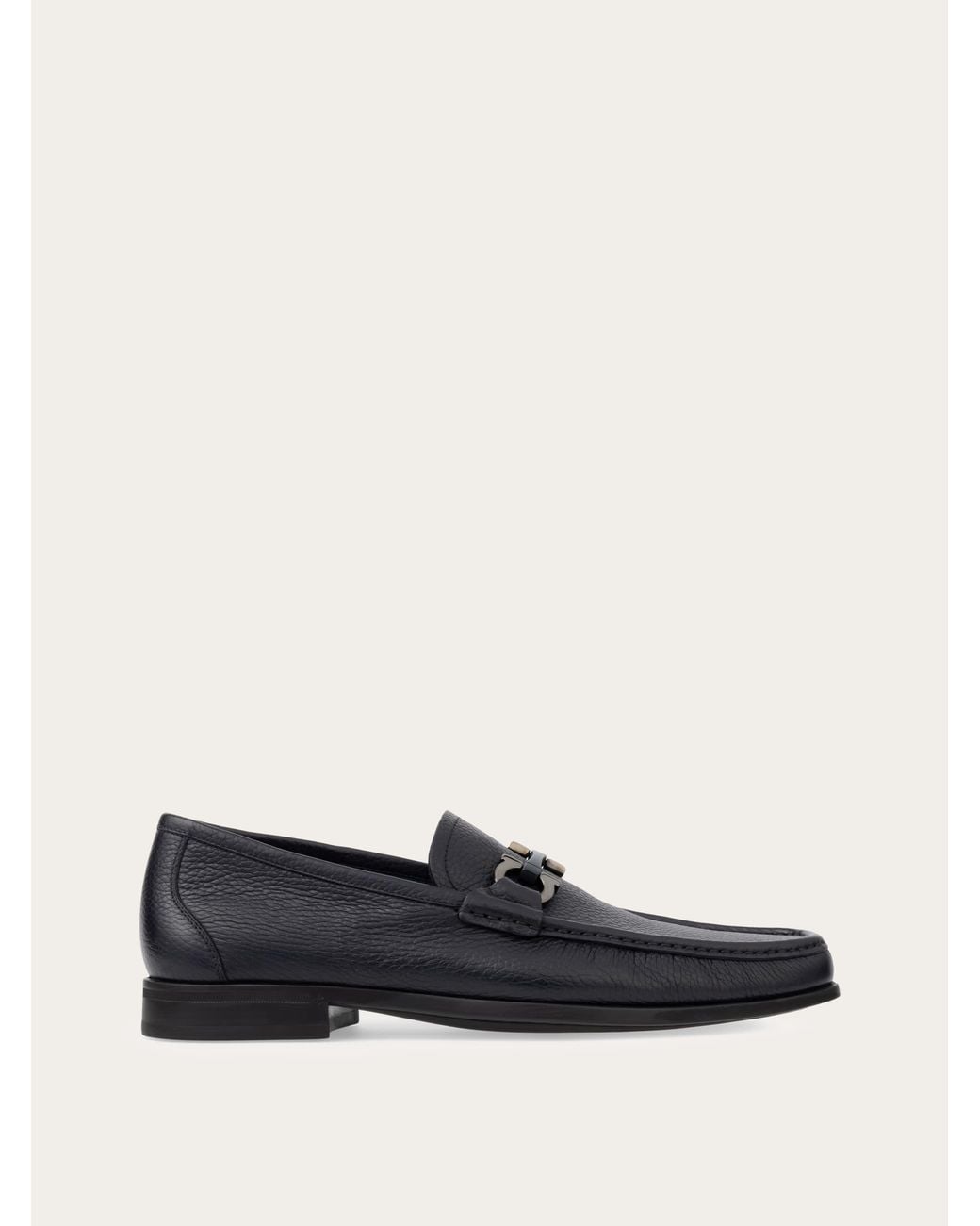 Ferragamo White Gancini Ornament Loafer for men