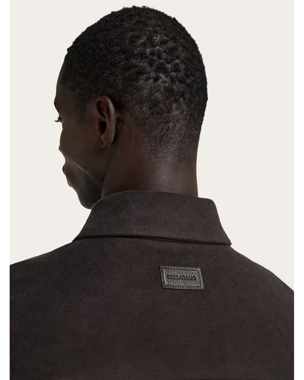 Ferragamo Black Moleskin Overshirt for men