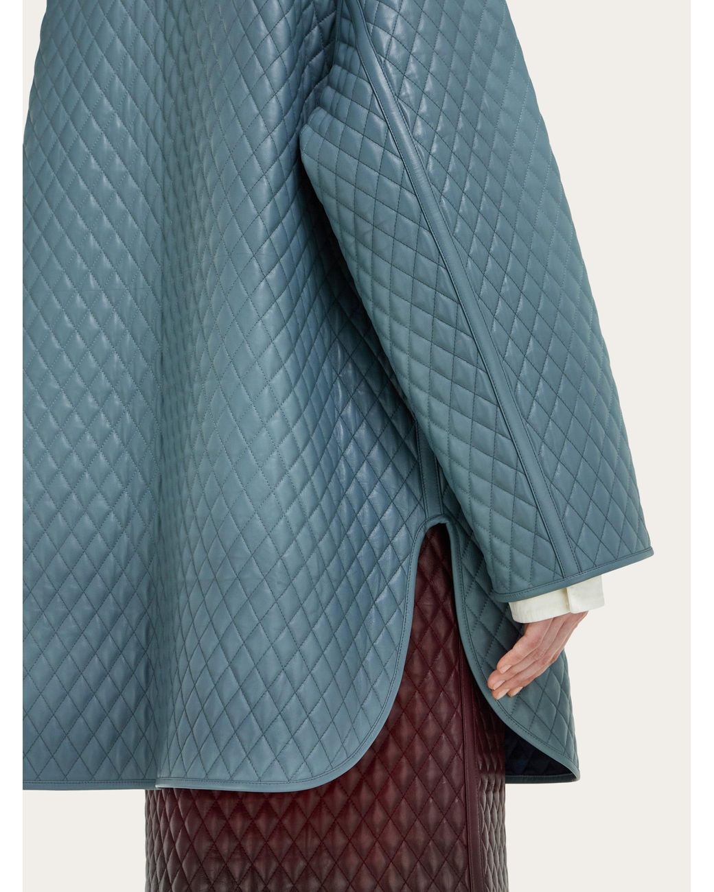 Ferragamo Blue Quilted Nappa Blouson