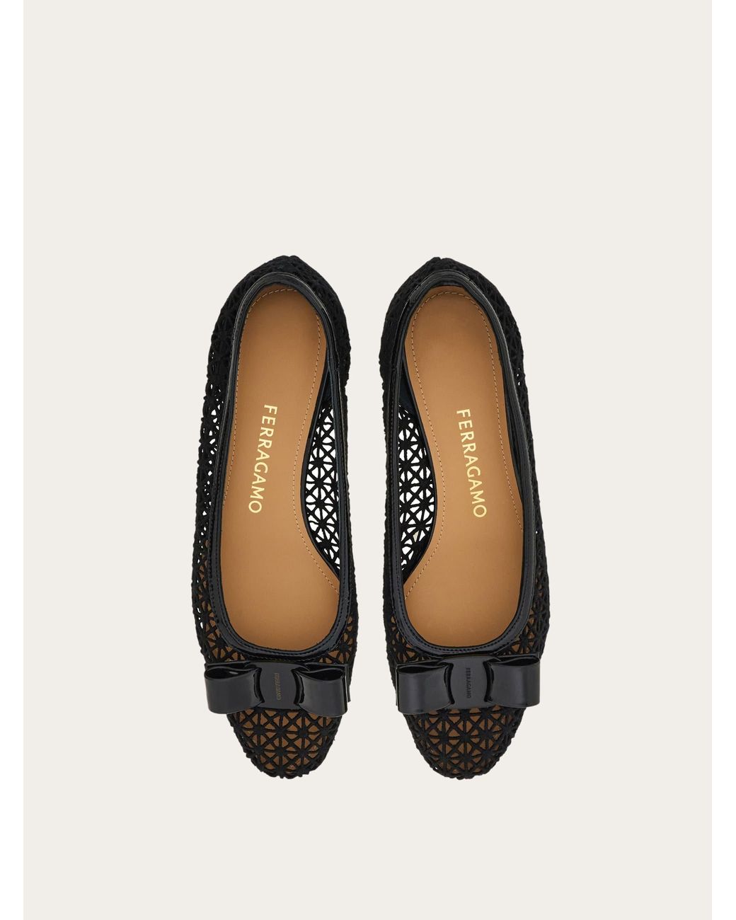 Ferragamo Black Macramé Vara Bow Pump