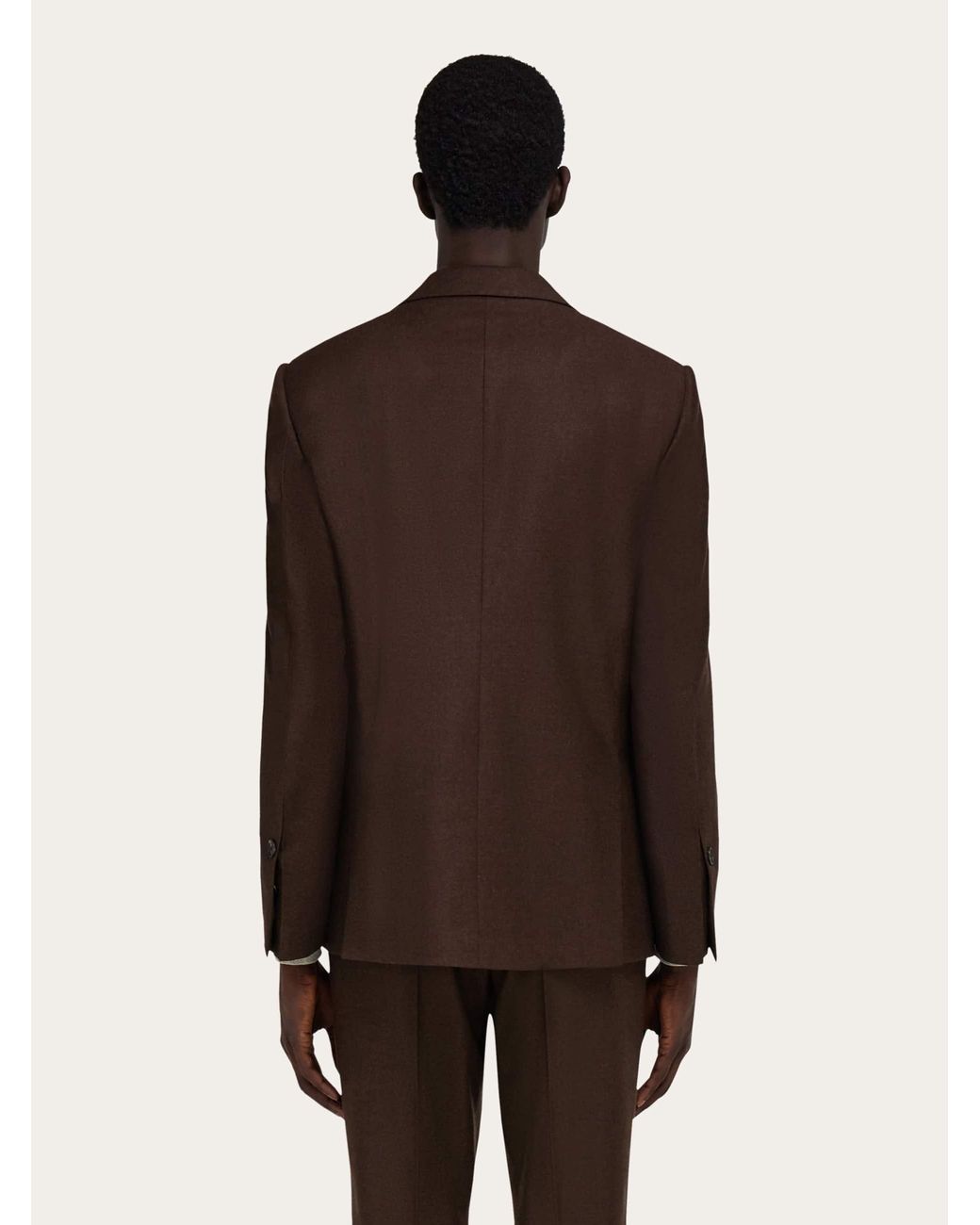 Ferragamo Brown Single Breasted Flannel Blazer for men