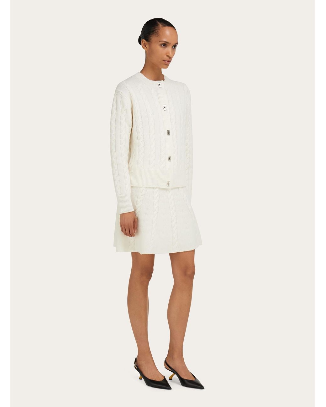 Ferragamo Natural Knitted Skirt
