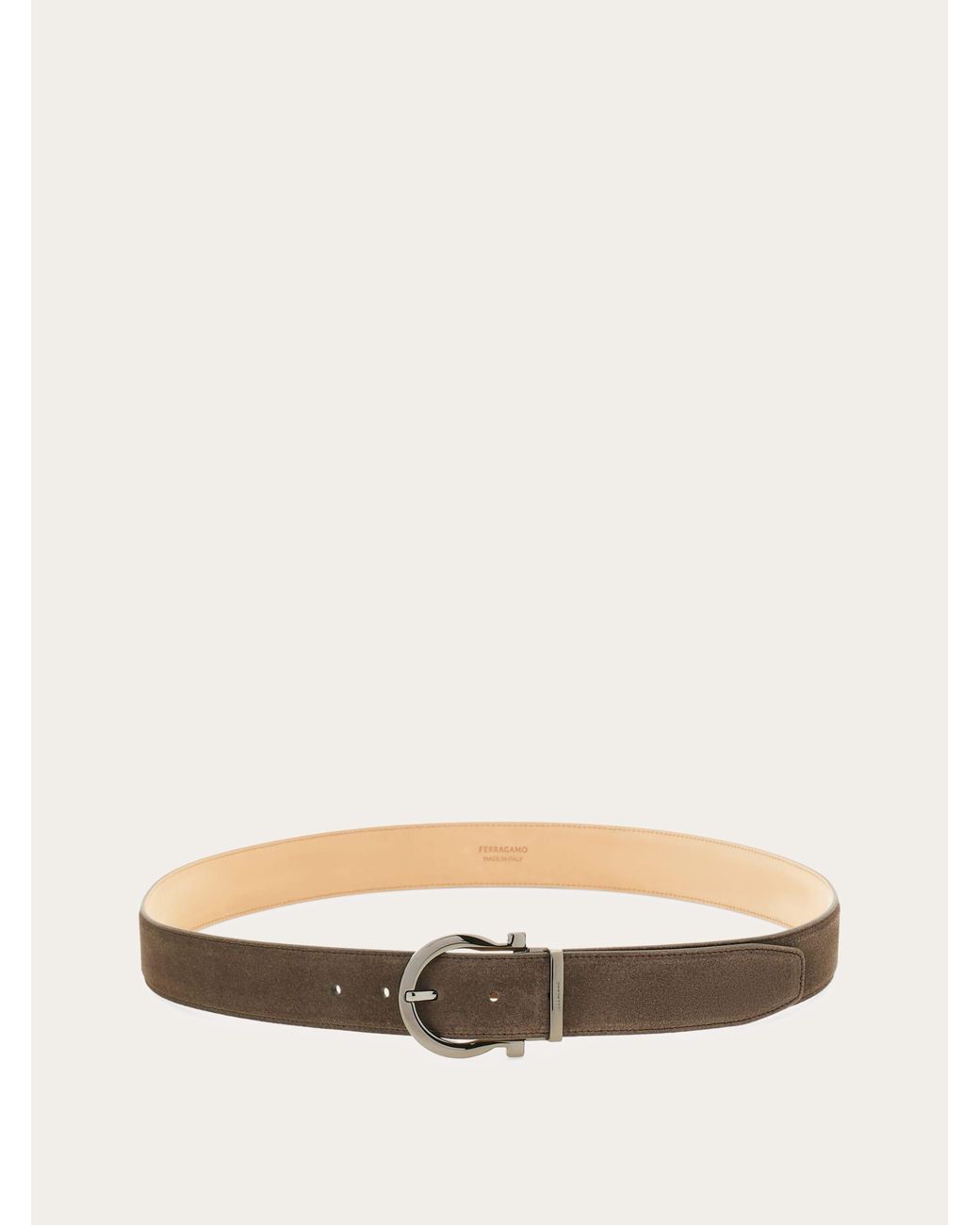 Ferragamo Brown Adjustable Gancini Belt for men
