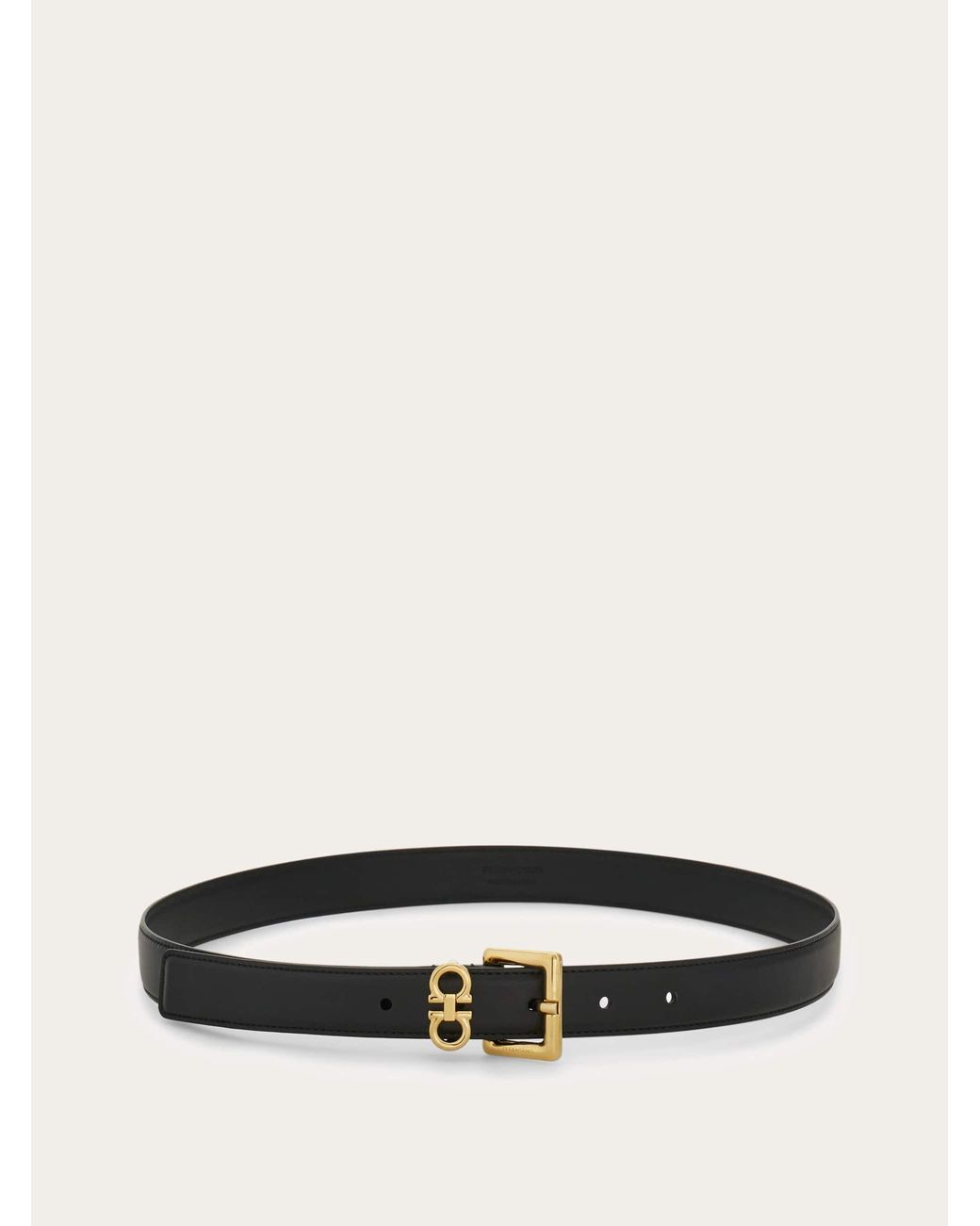 Ferragamo White Double Gancini Fixed Belt
