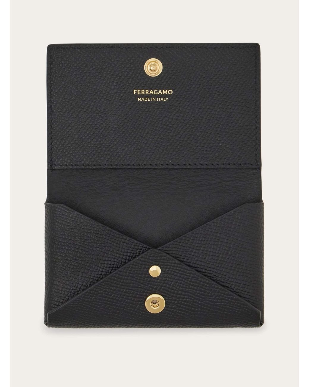 Ferragamo White Micro Gancini Credit Card Holder for men