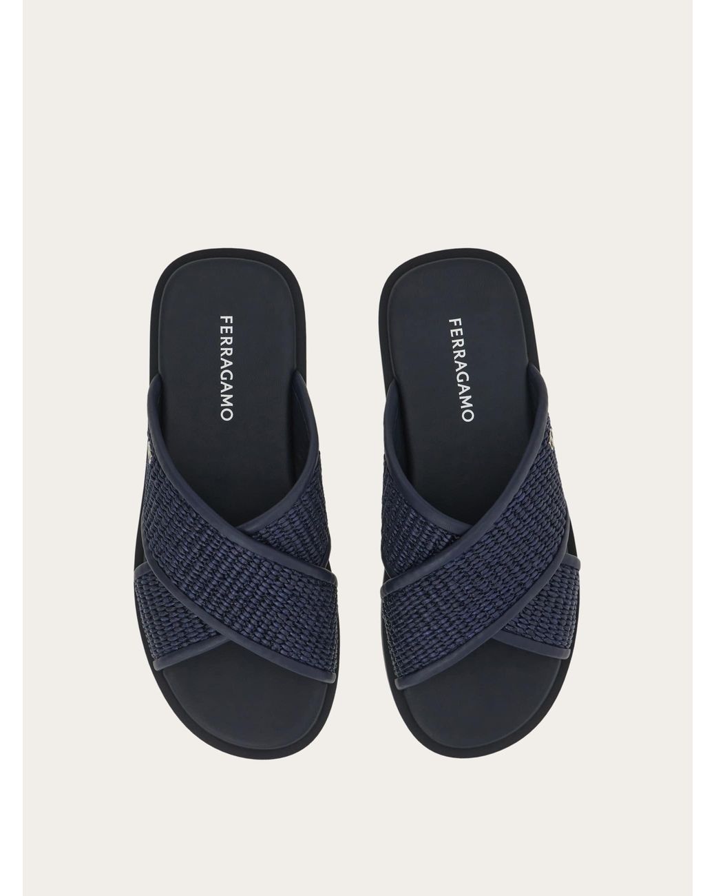 Ferragamo Blue Gancini Ornament Sandal .5 for men
