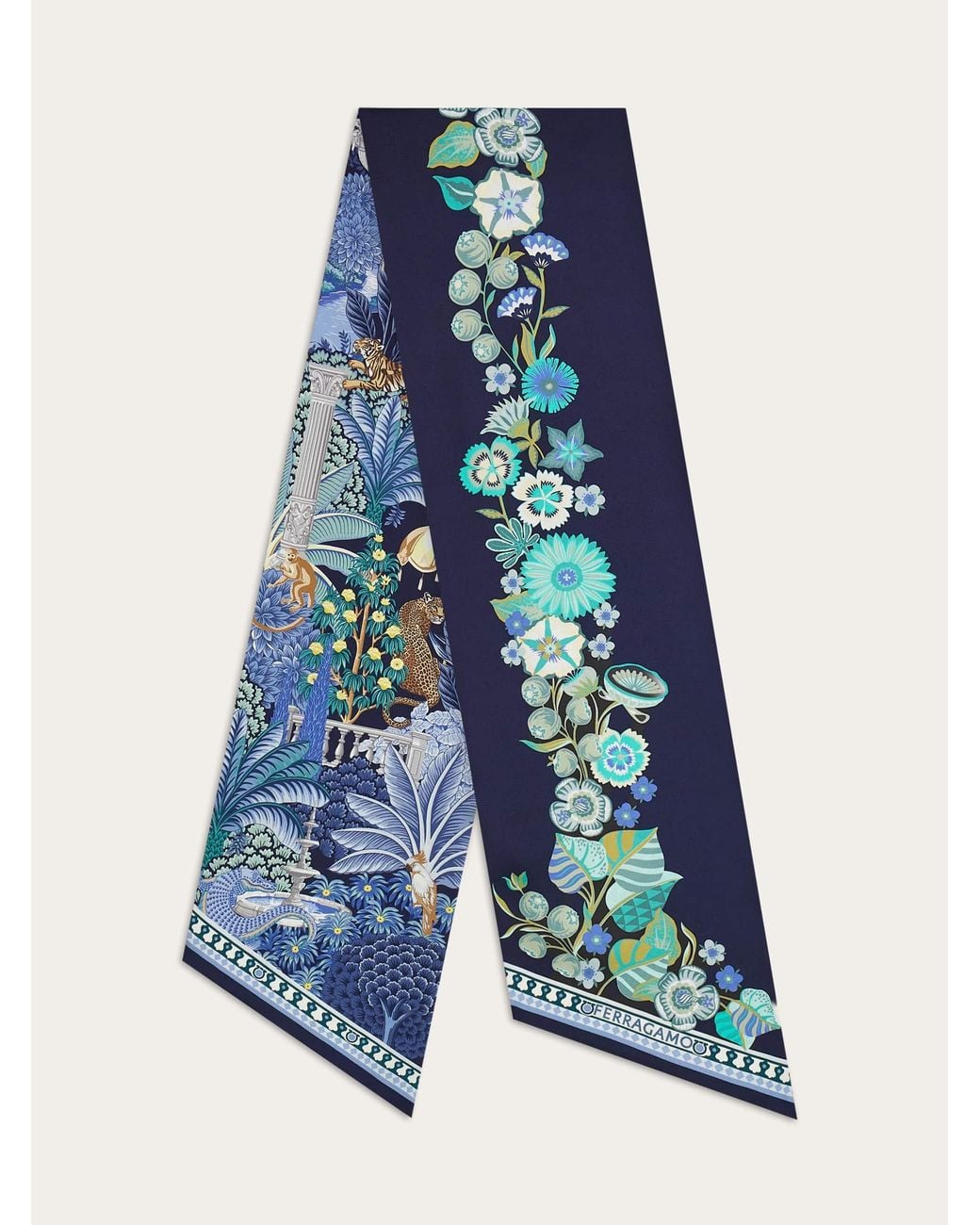 Ferragamo Blue Garden Print Bandeau