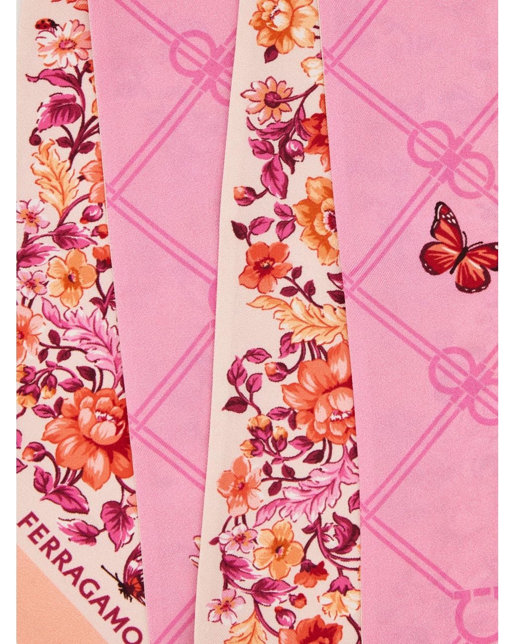 Ferragamo Pink Ramages Print Jacquard Mini Bandeau