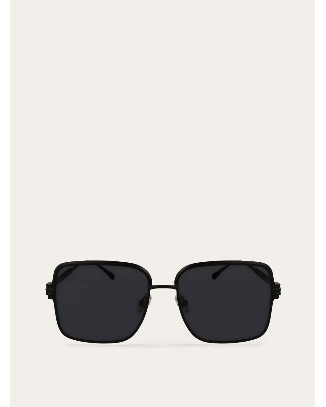 Ferragamo Black Rectangular Frame Sunglasses