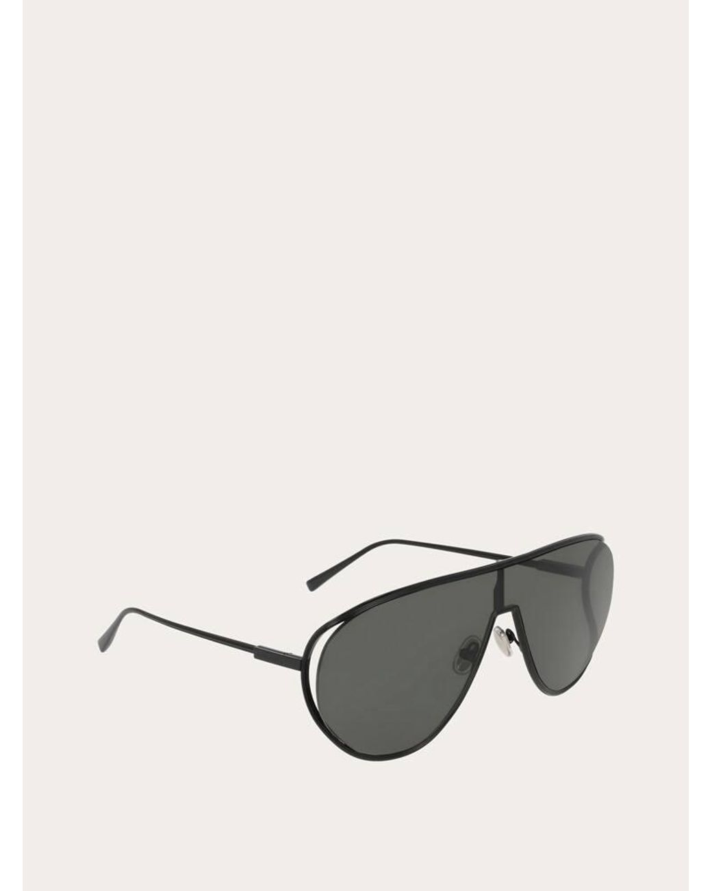 Ferragamo Gray Mask Frame Sunglasses