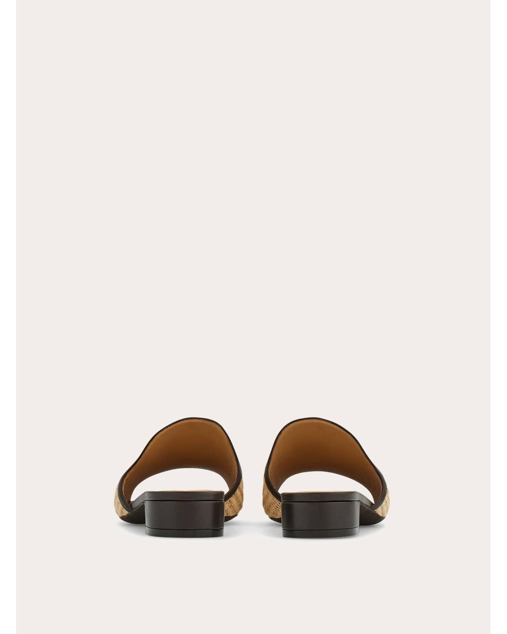 Ferragamo Natural Gancini Ornament Low-Heel Slide .5