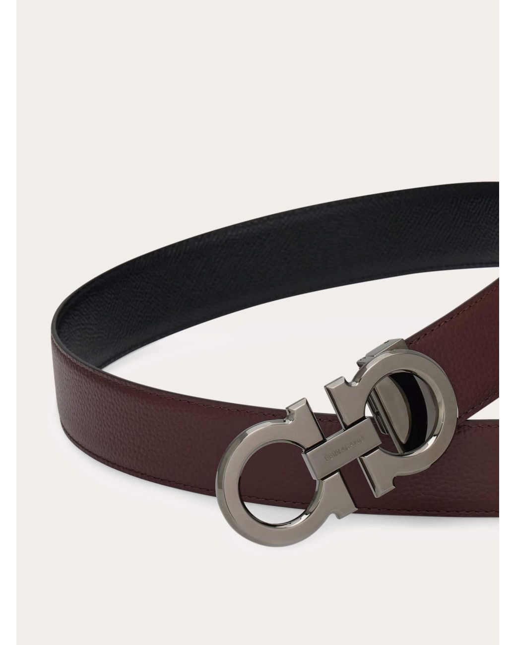 Ferragamo Brown Reversible And Adjustable Gancini Belt for men