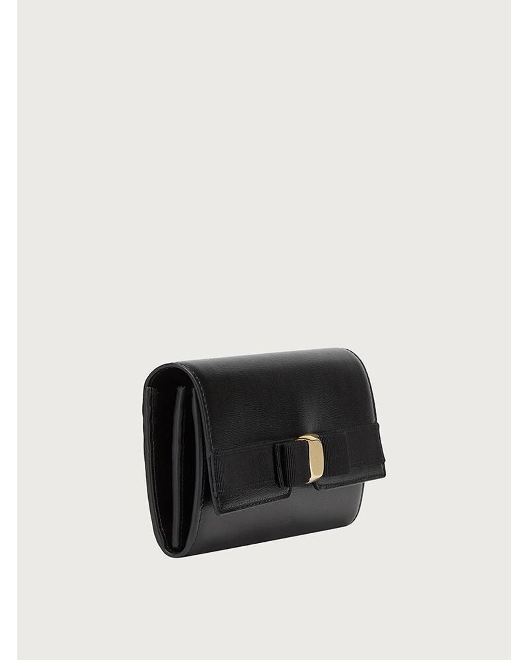 Ferragamo Black Vara Bow Continental Wallet