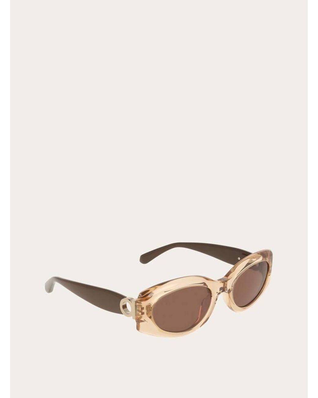 Ferragamo Natural Rectangular Frame Sunglasses