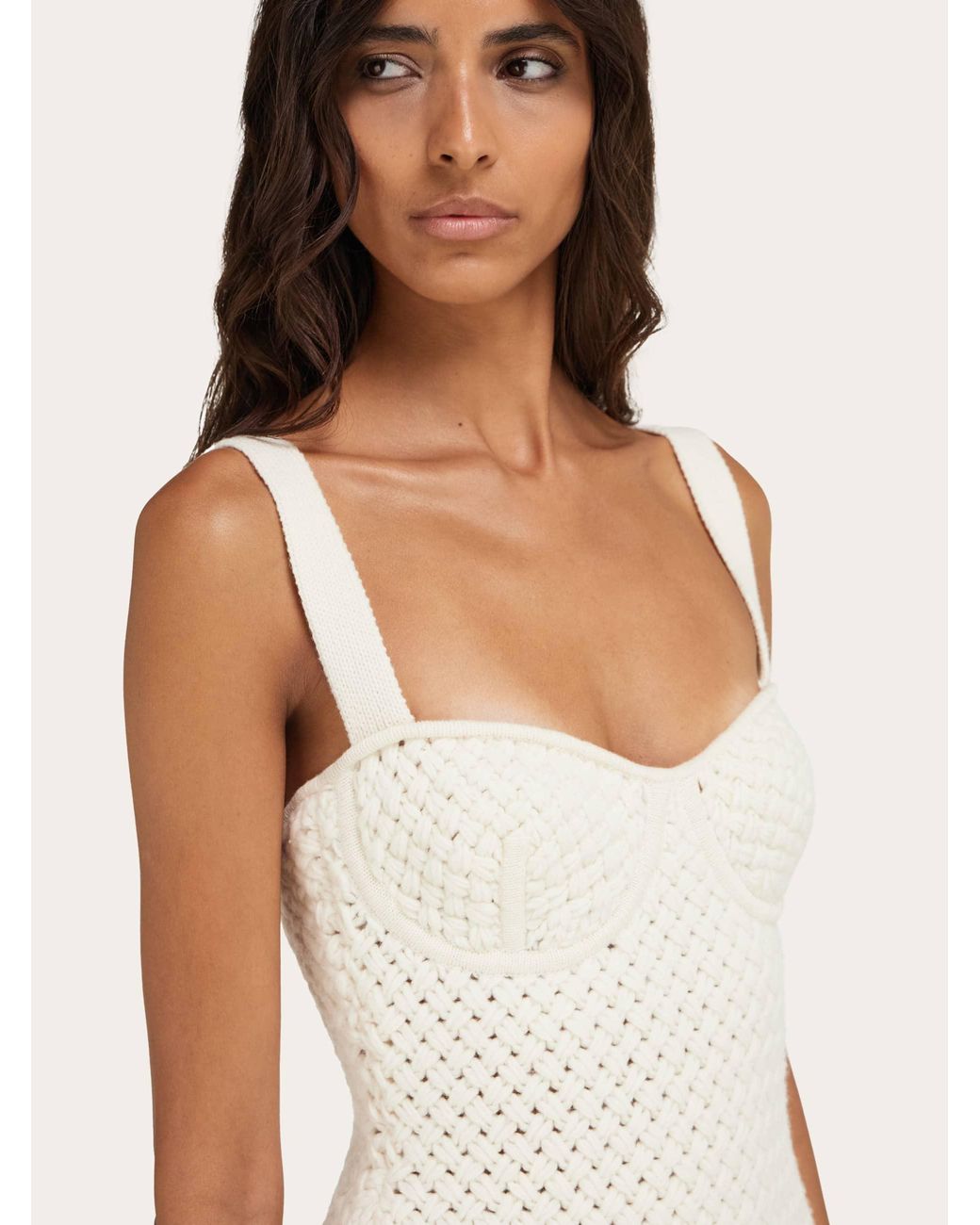 Ferragamo White Knitted Dress