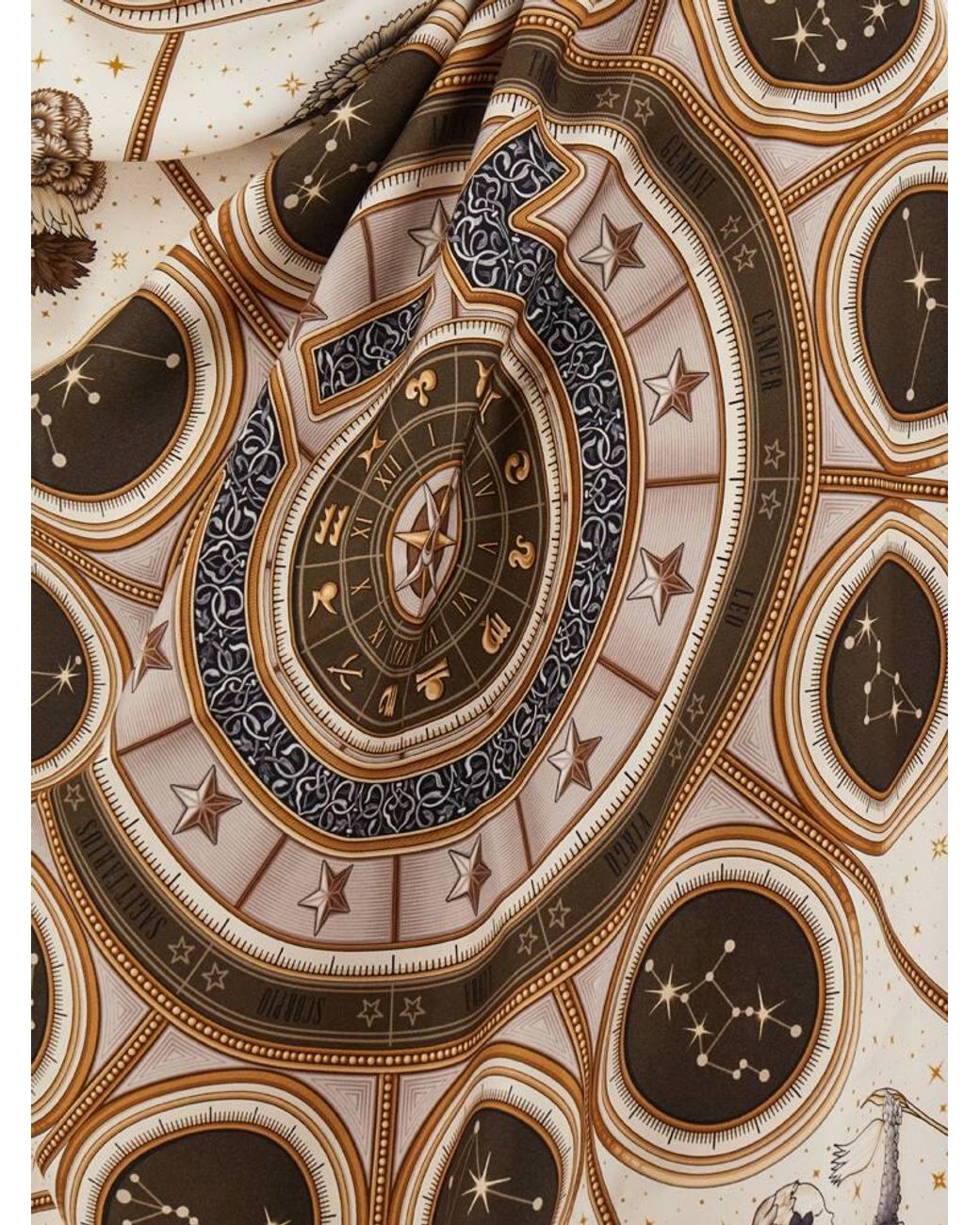 Ferragamo Natural Horoscope Print Silk Scarf