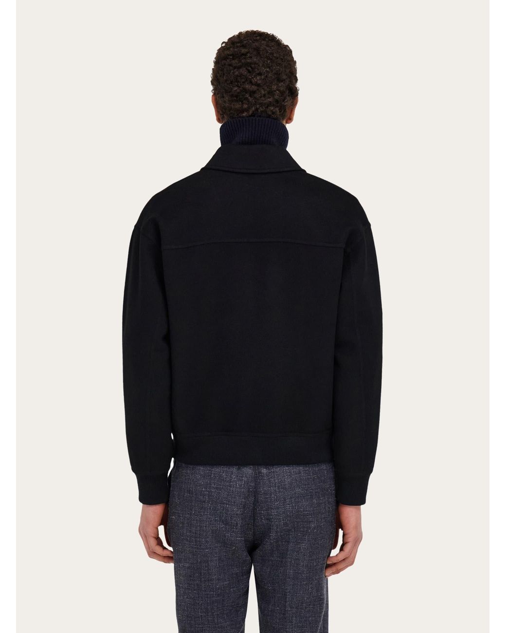 Ferragamo Black Wool And Cashmere Blouson for men