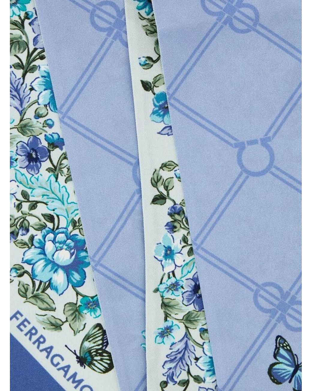 Ferragamo Blue Ramages Print Jacquard Mini Bandeau