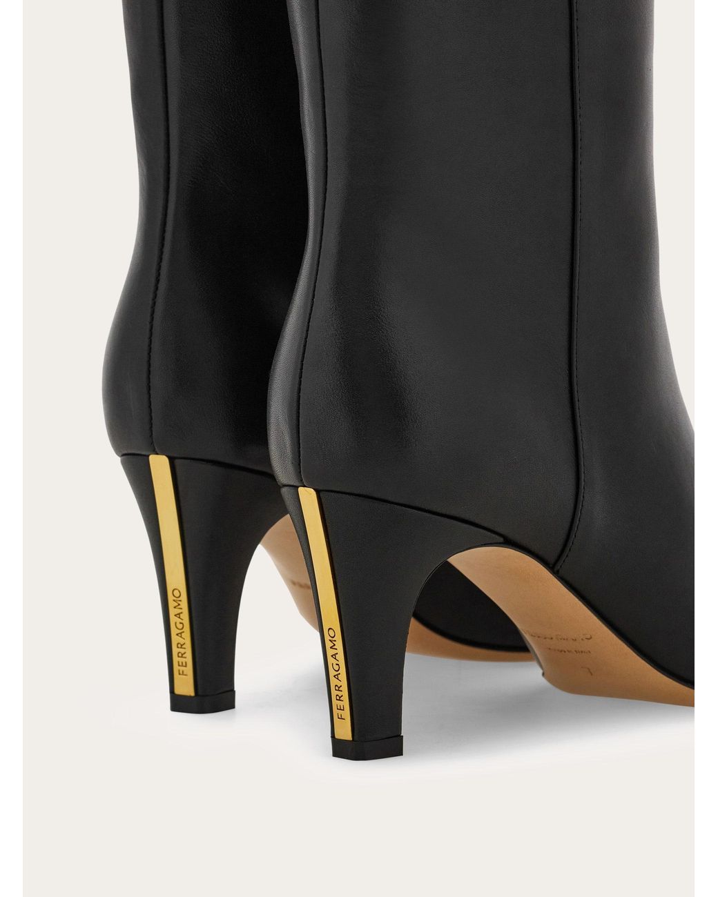 Ferragamo Black Knee High Boot With Low Heel .5