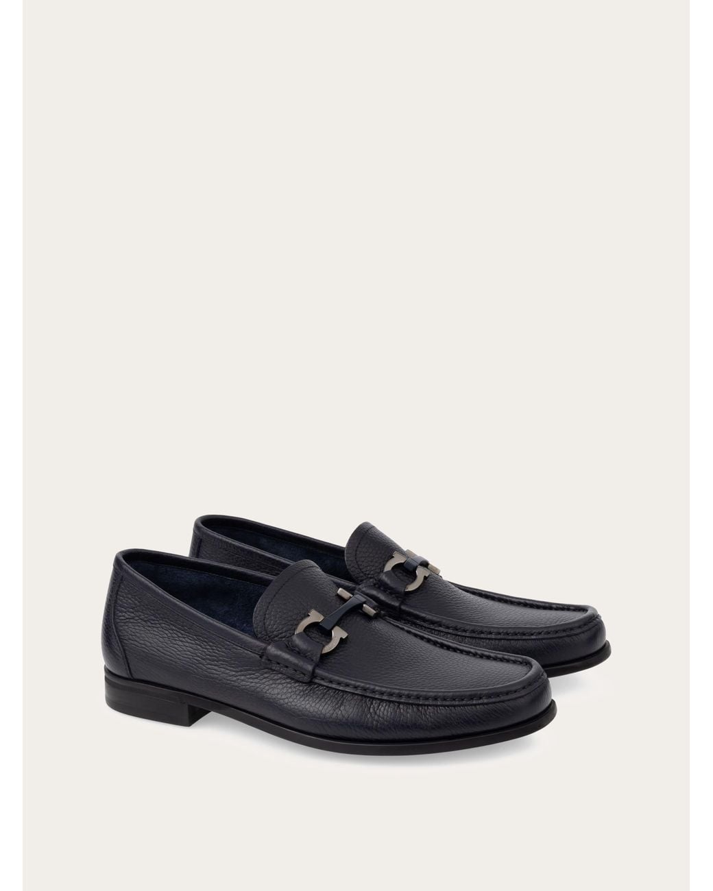 Ferragamo White Gancini Ornament Loafer for men