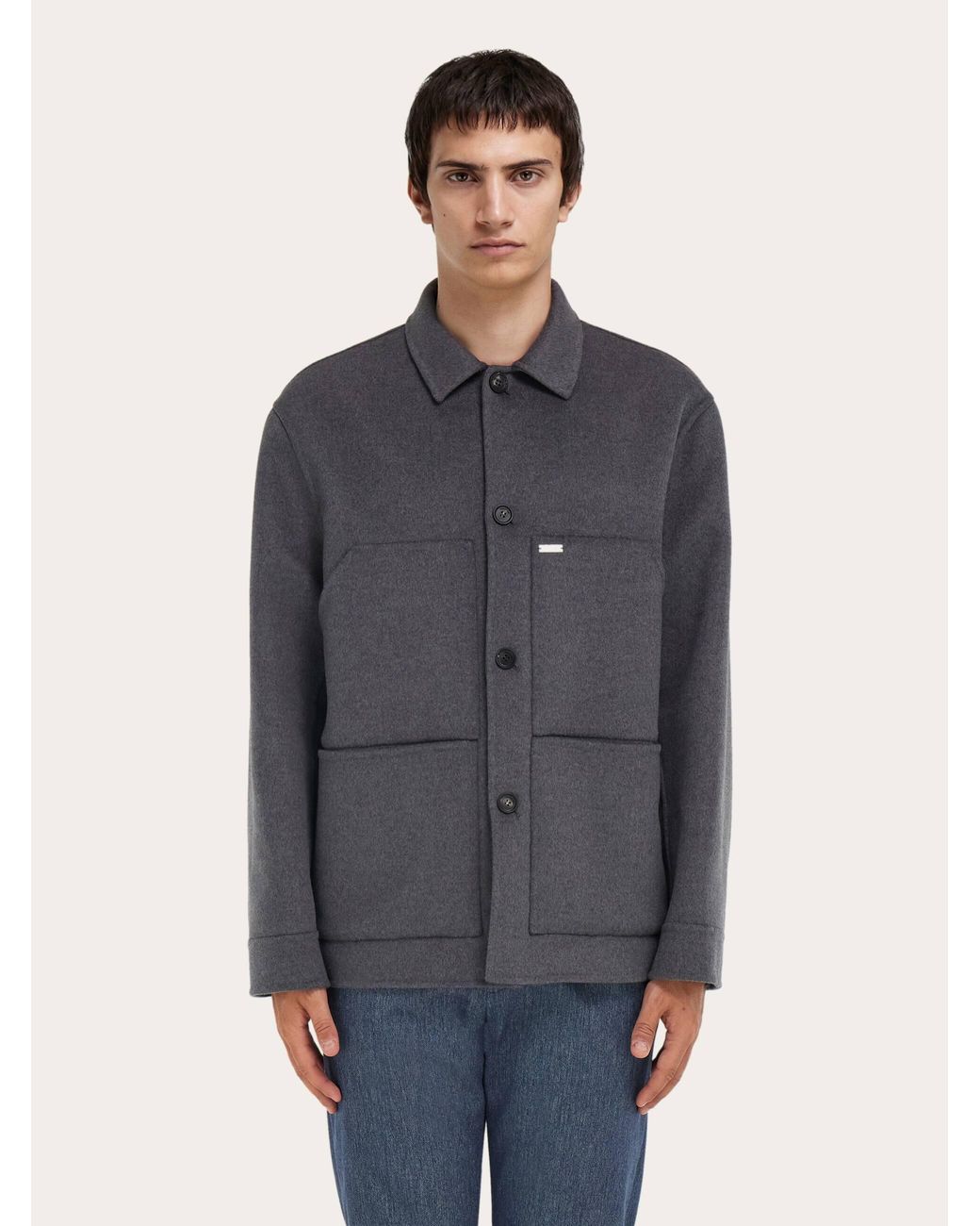 Ferragamo Gray Shirt Jacket for men