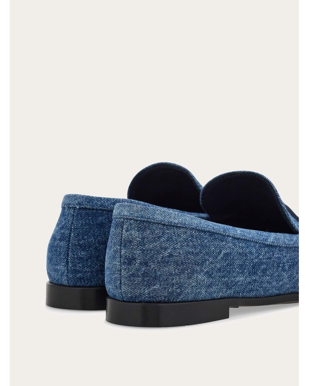 Ferragamo Blue Gancini Ornament Loafer