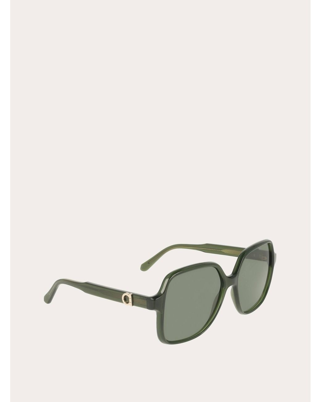 Ferragamo Green Square Frame Sunglasses