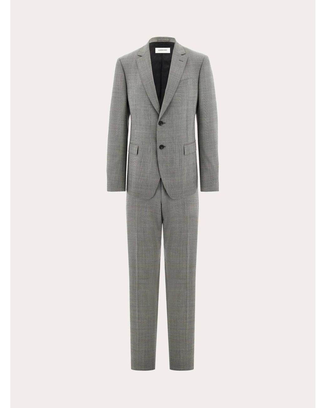 Ferragamo Gray Prince Of Wales Check Suit for men