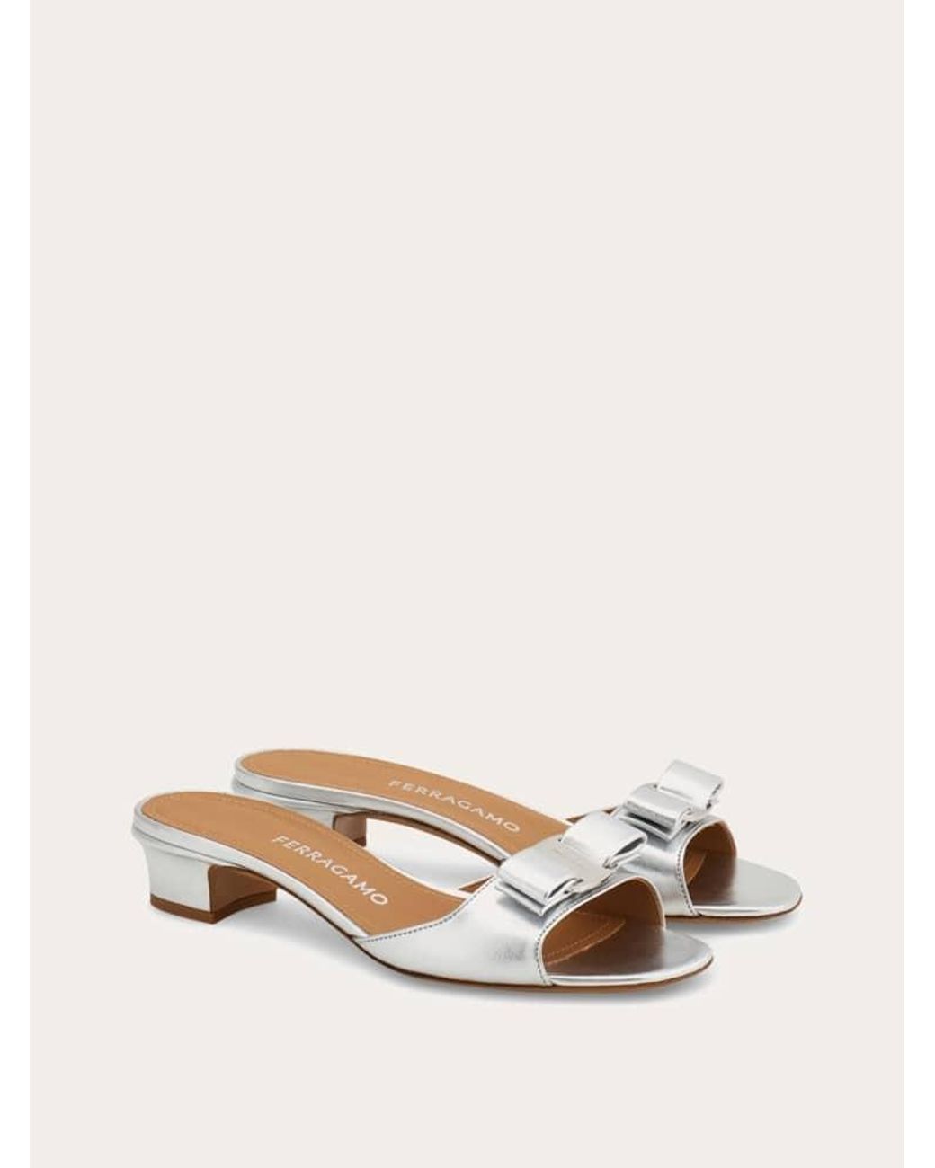 Ferragamo Natural Vara Bow Slide .5