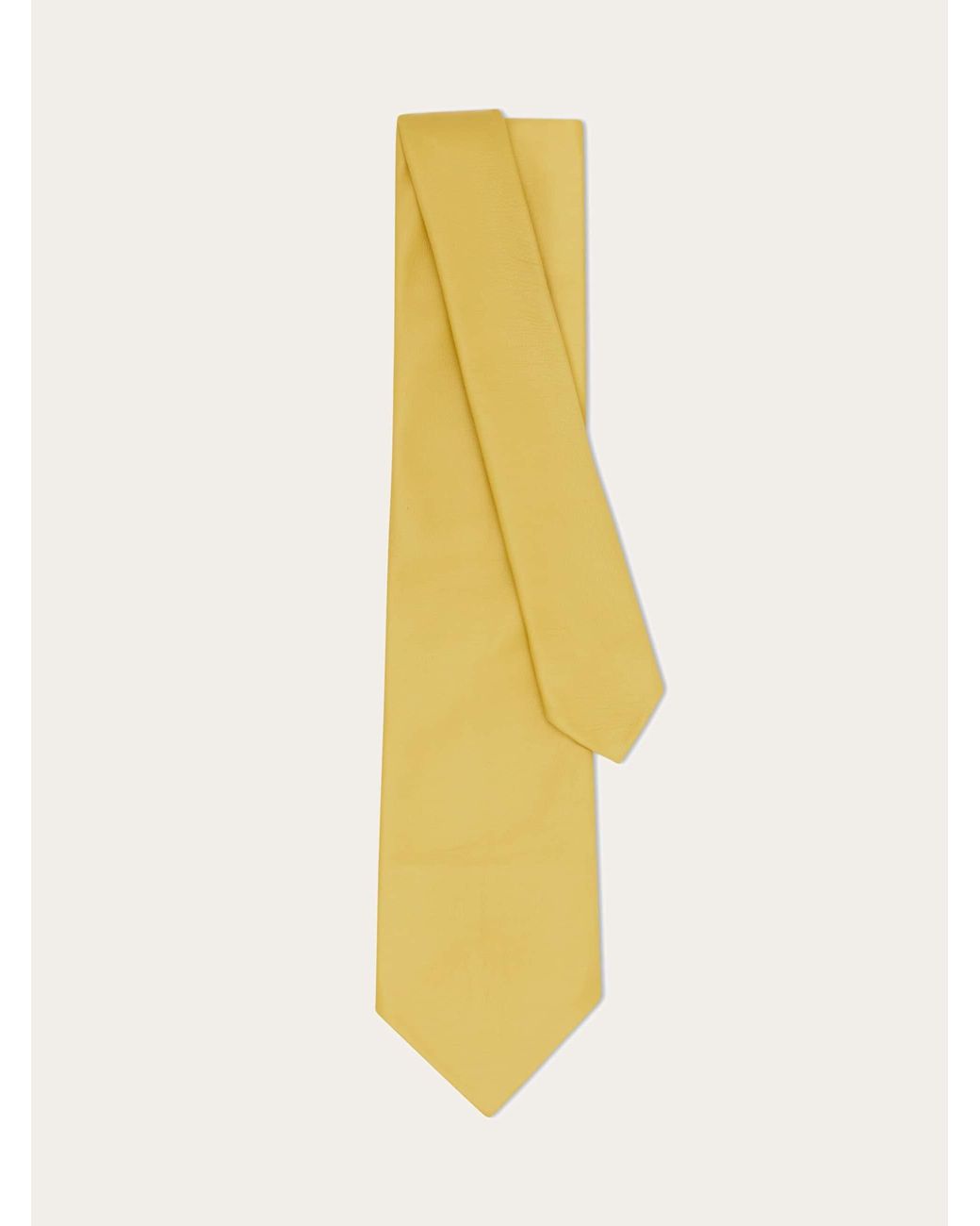 Ferragamo Yellow Nappa Leather Tie for men