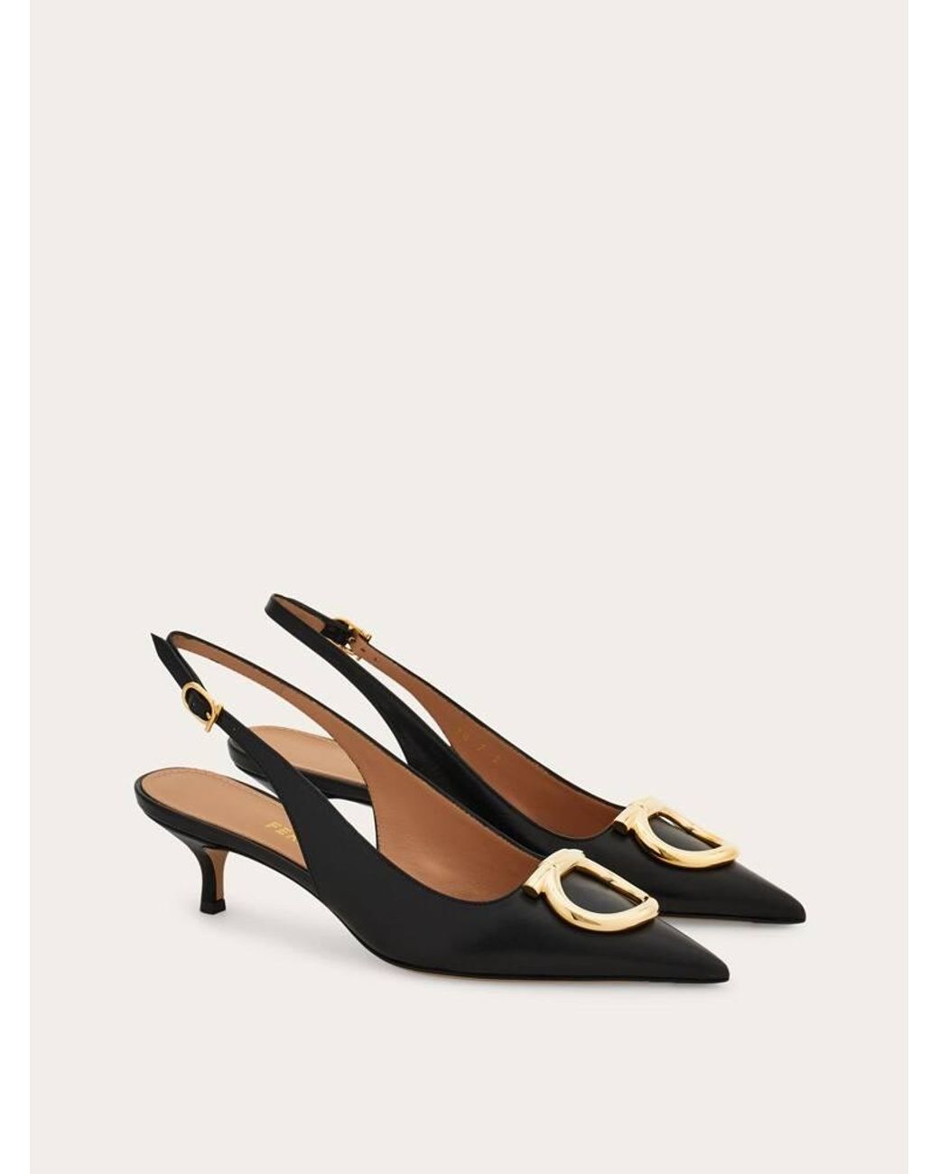Ferragamo Natural Maxi Gancini Slingback