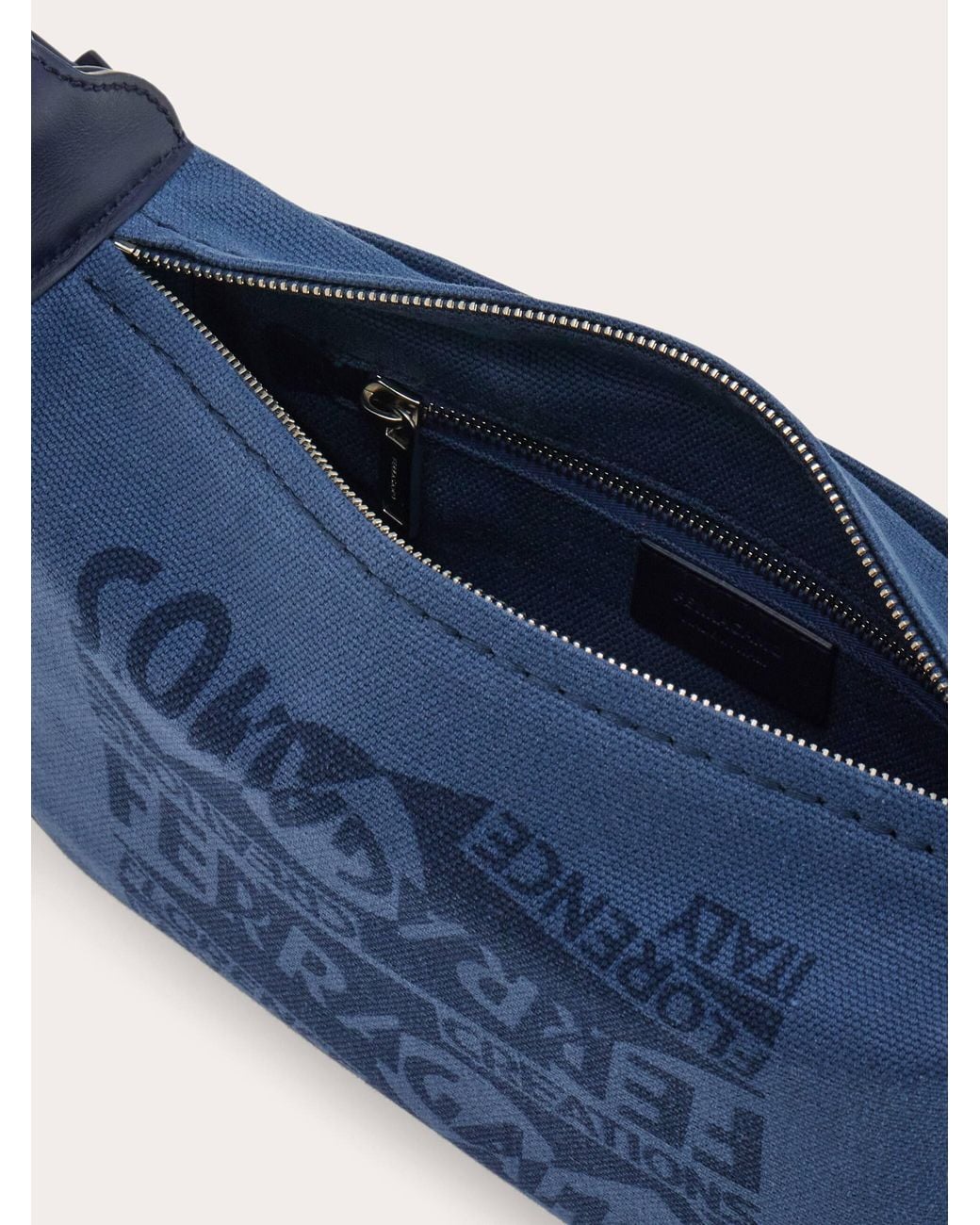 Ferragamo Blue Shoulder Bag With Logo for men