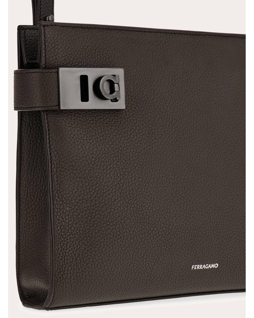 Ferragamo Black Pouch With Hug Buckle for men