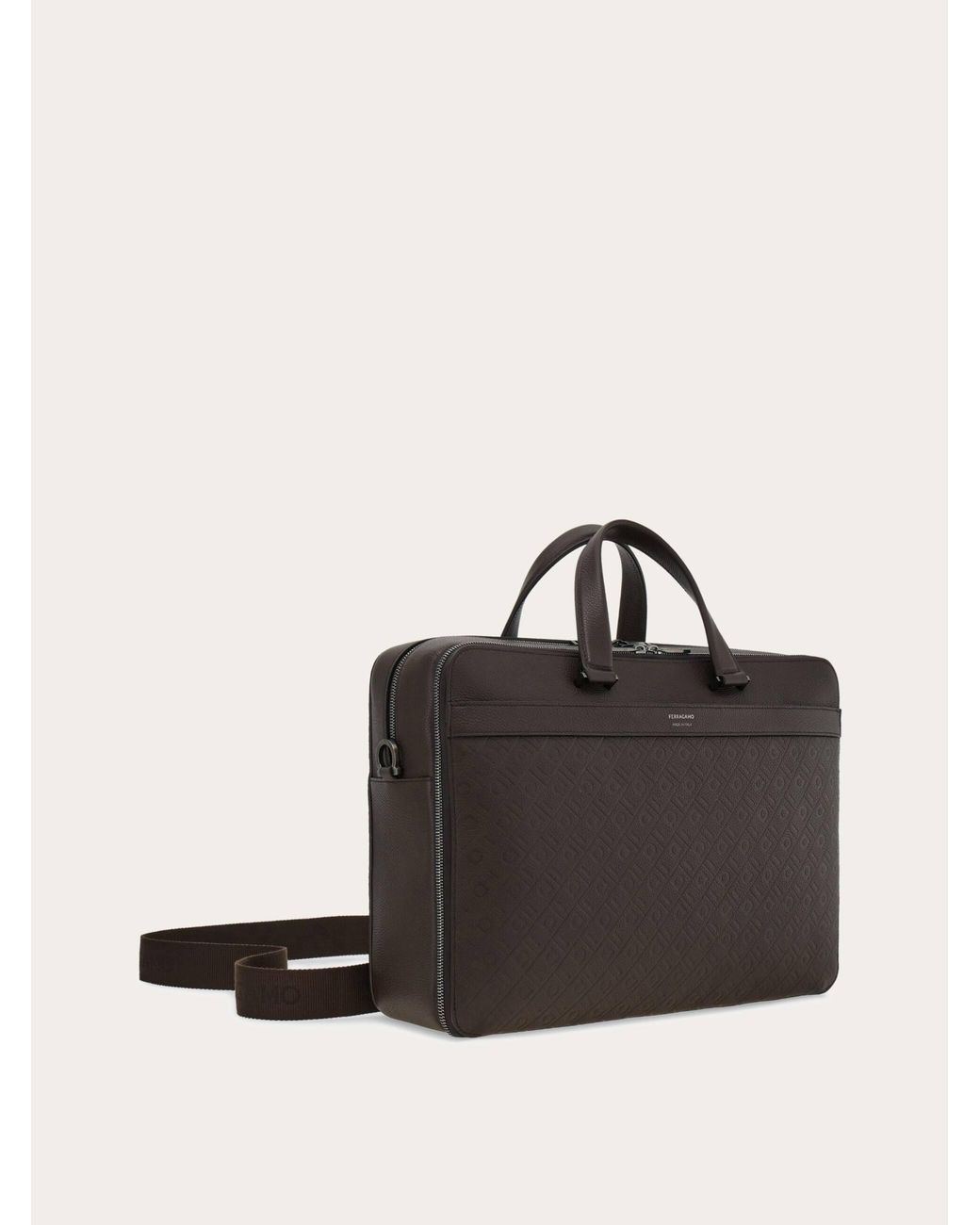 Ferragamo Black Monogram Briefcase for men