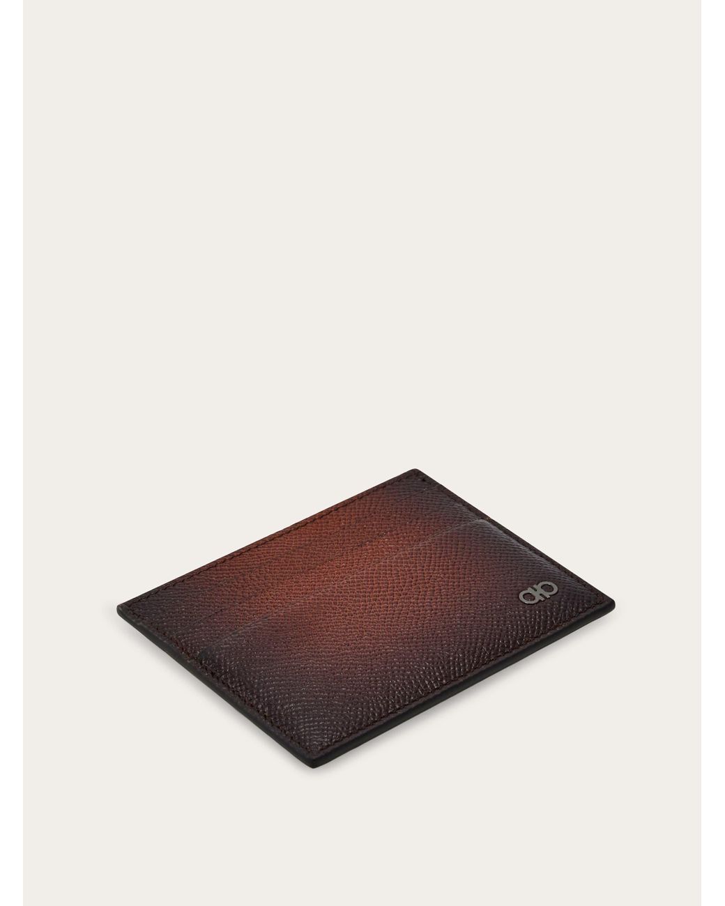 Ferragamo Brown Gancini Credit Card Holder for men
