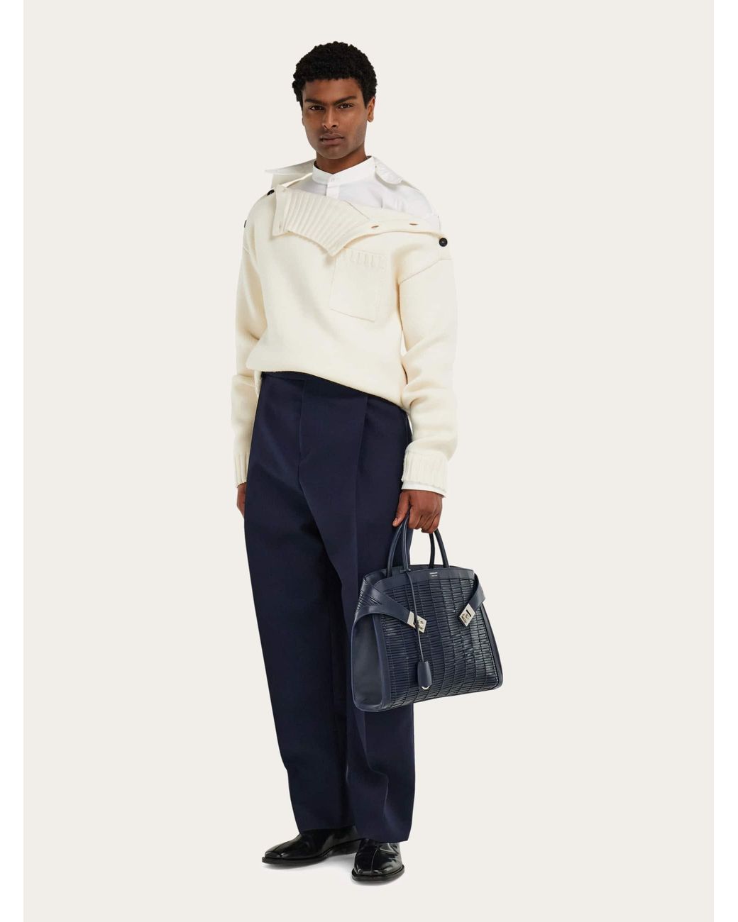Ferragamo Blue Hug Tote Bag for men