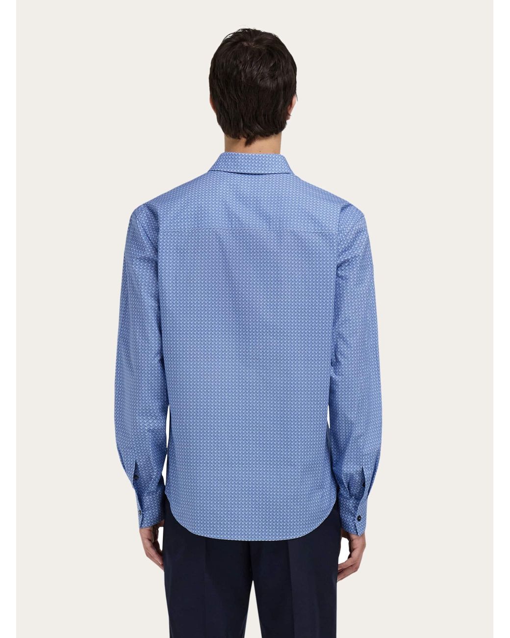 Ferragamo Blue Monogram Shirt for men