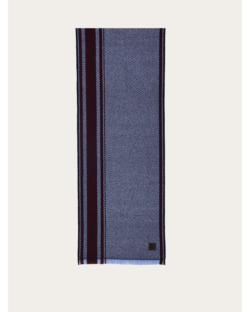 Ferragamo Blue Cashmere Scarf for men