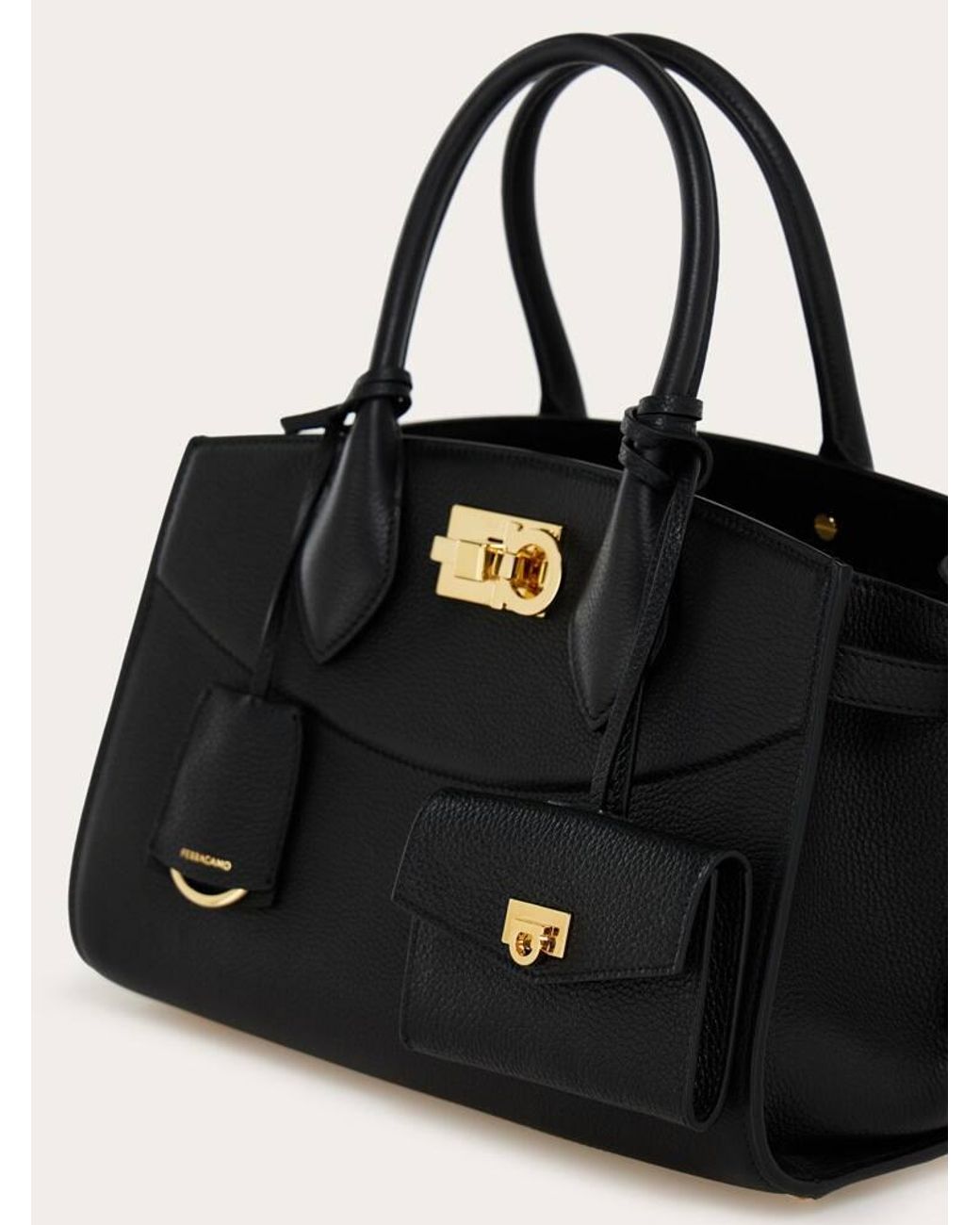 Ferragamo Black Card Holder Charm