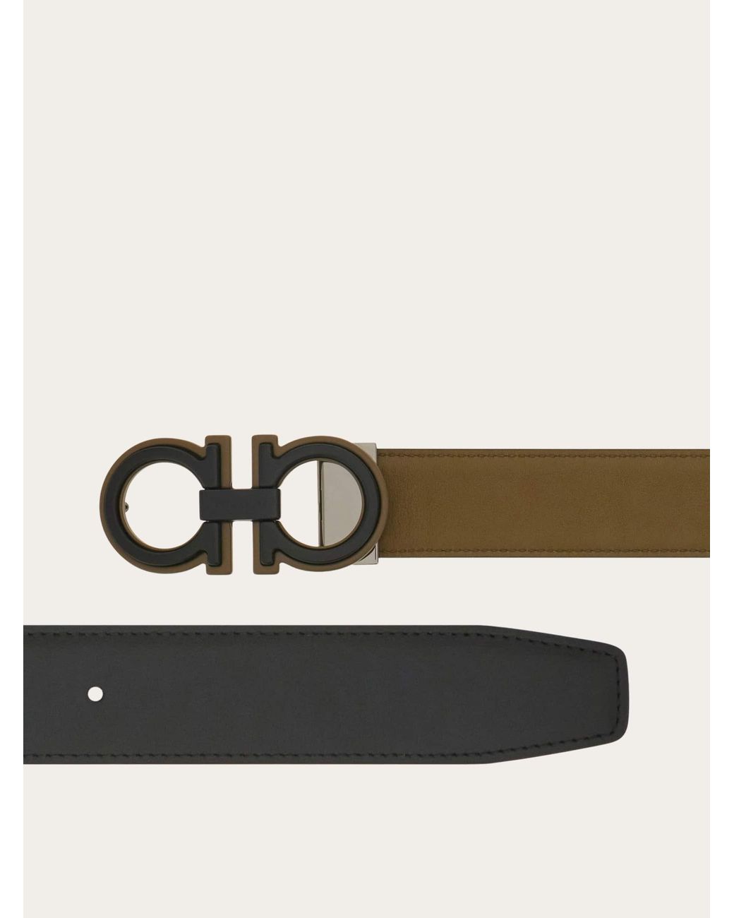Ferragamo Black Reversible And Adjustable Gancini Belt for men