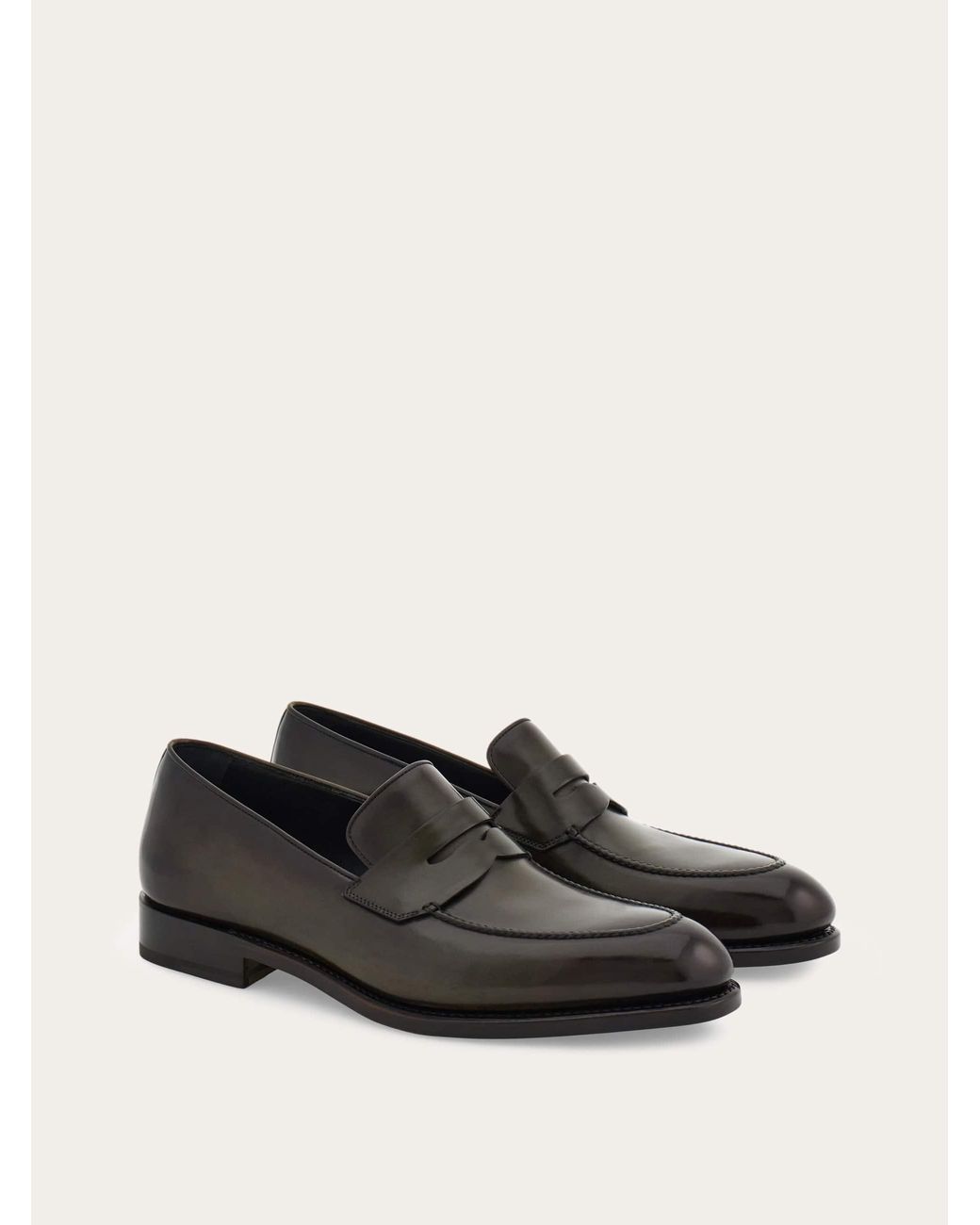 Ferragamo White Tramezza Penny Loafer .5 for men