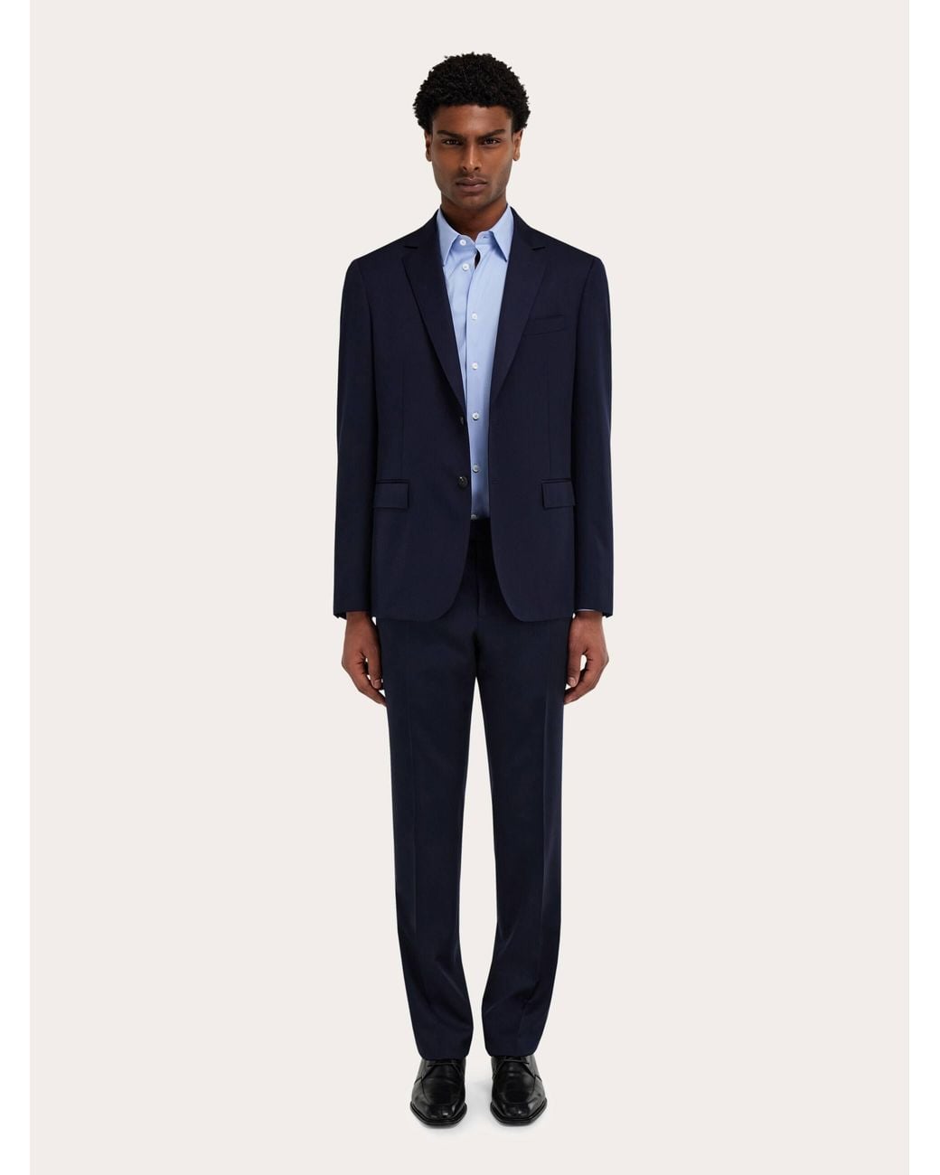 Ferragamo Blue Wool And Cashmere Faille Suit for men