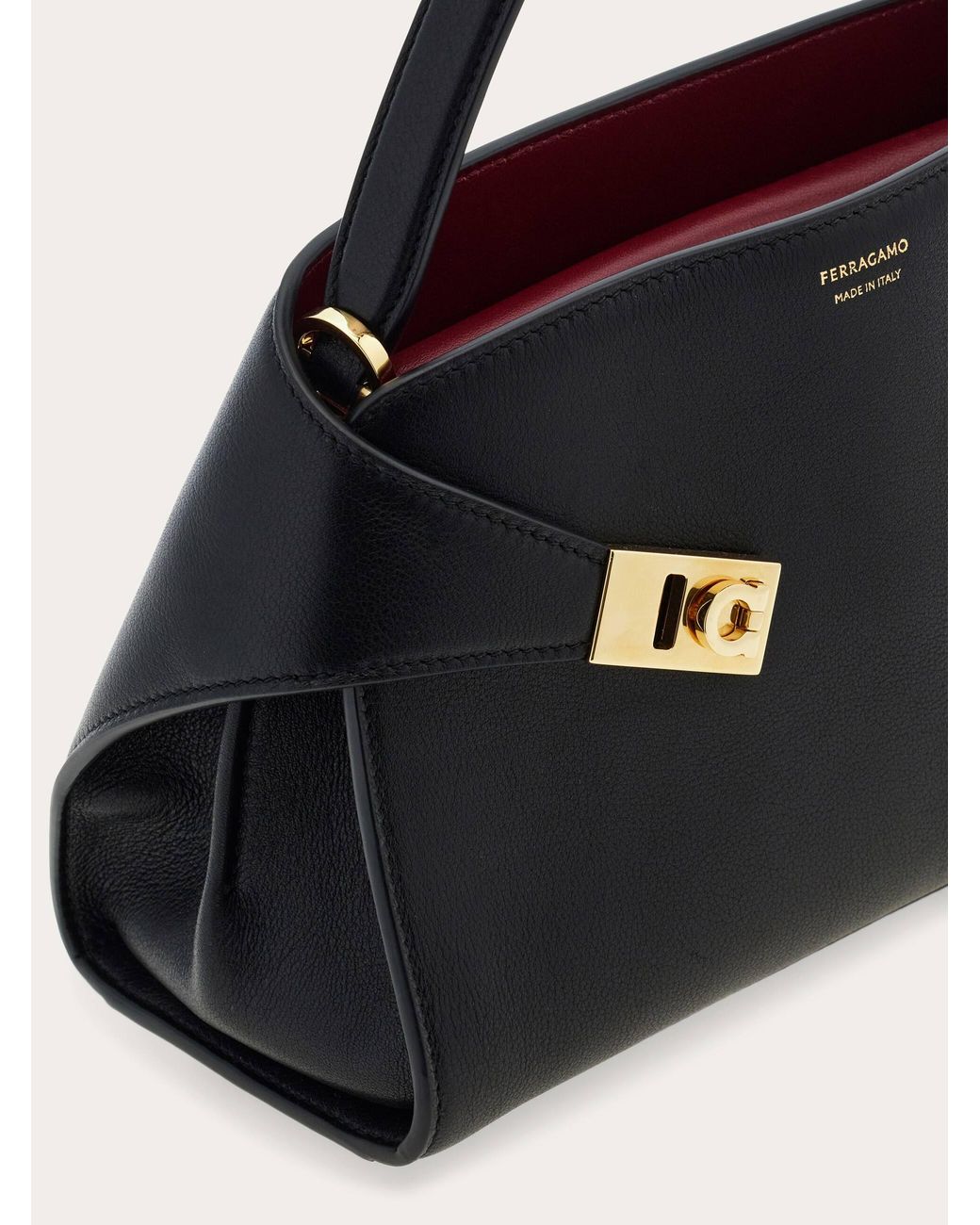 Ferragamo Black Hug Soft Bicolor Handbag (Xs)