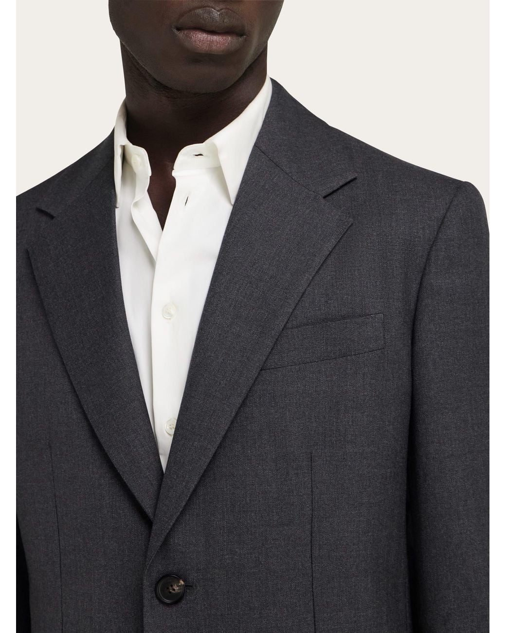Ferragamo Blue Single-Breasted Pure Wool Blazer for men