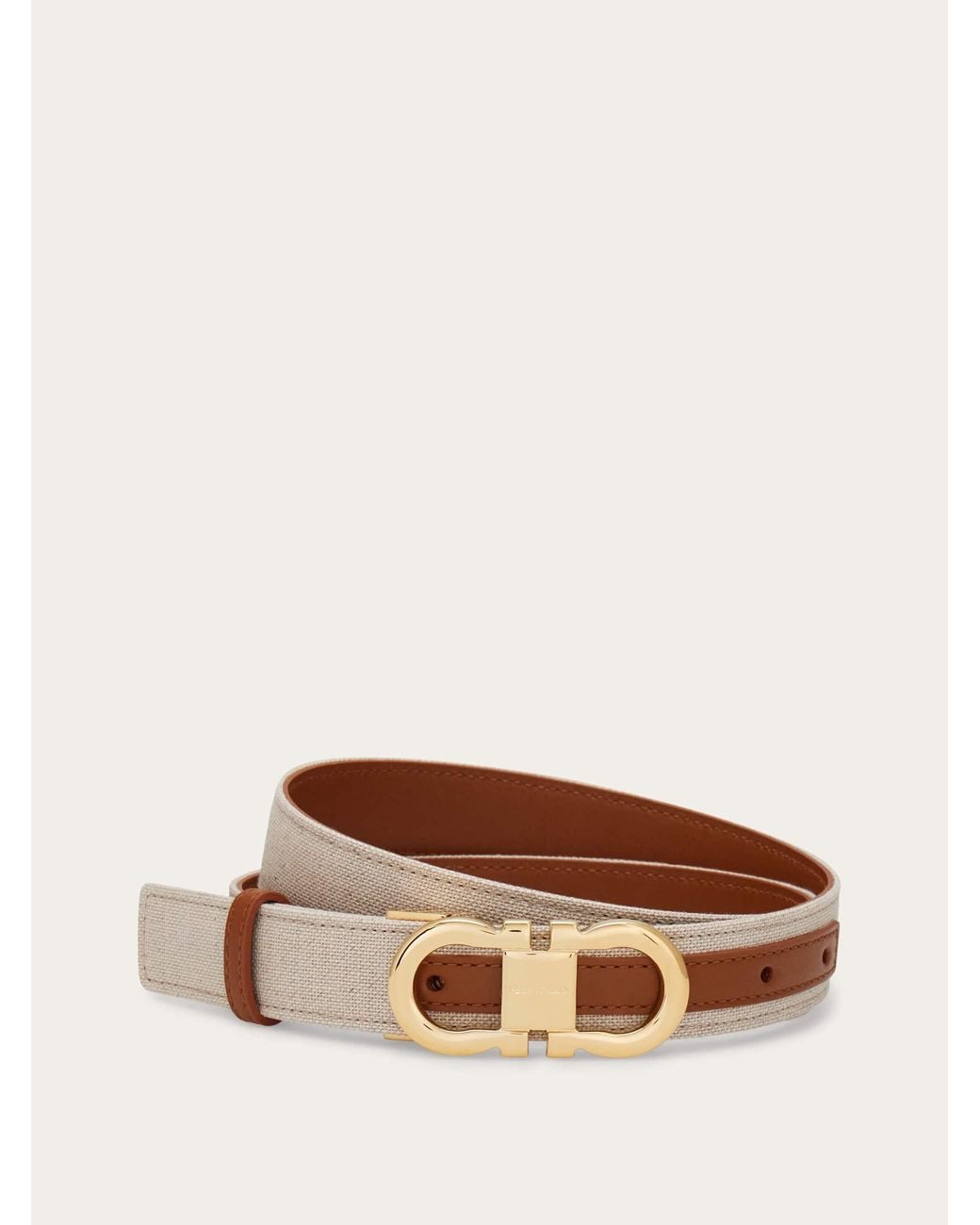 Ferragamo Brown Reversible And Adjustable Gancini Belt