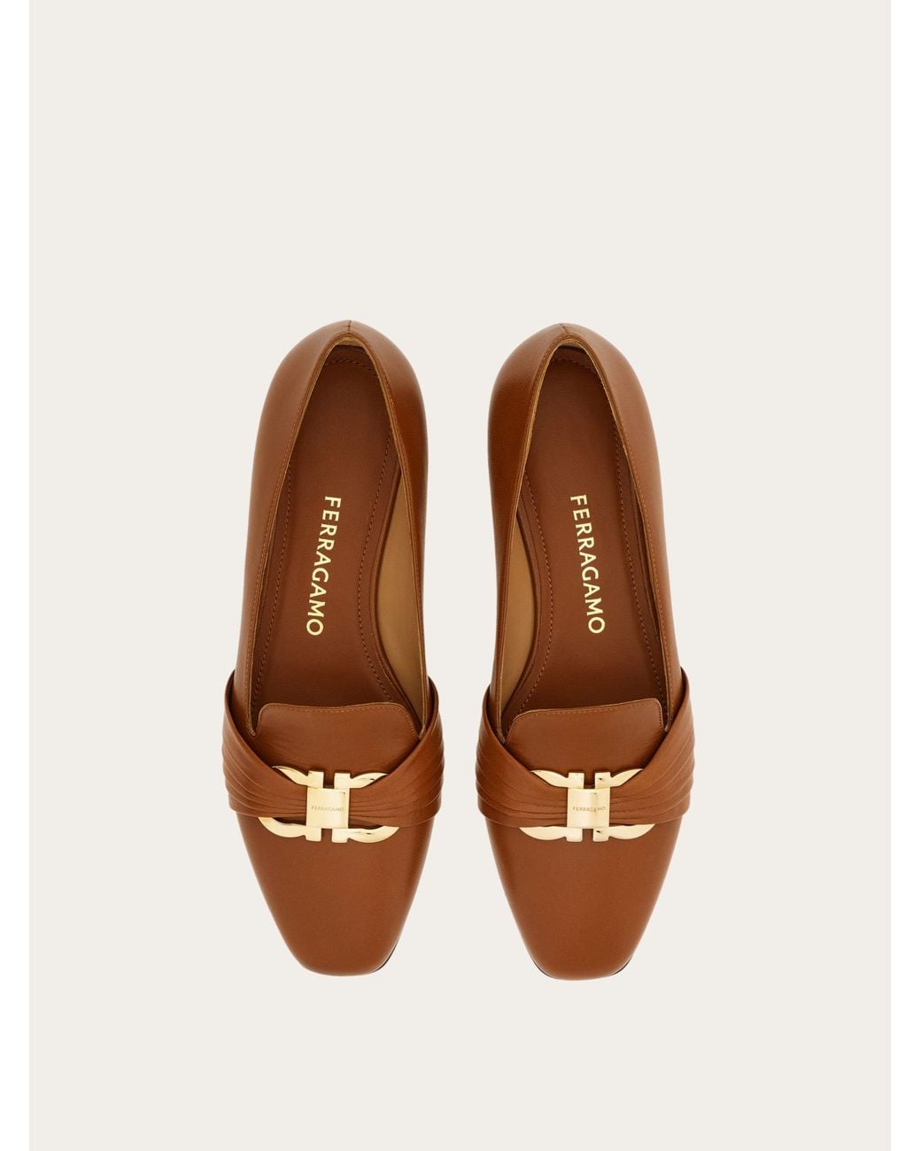 Ferragamo Brown Gancini Ornament Loafer